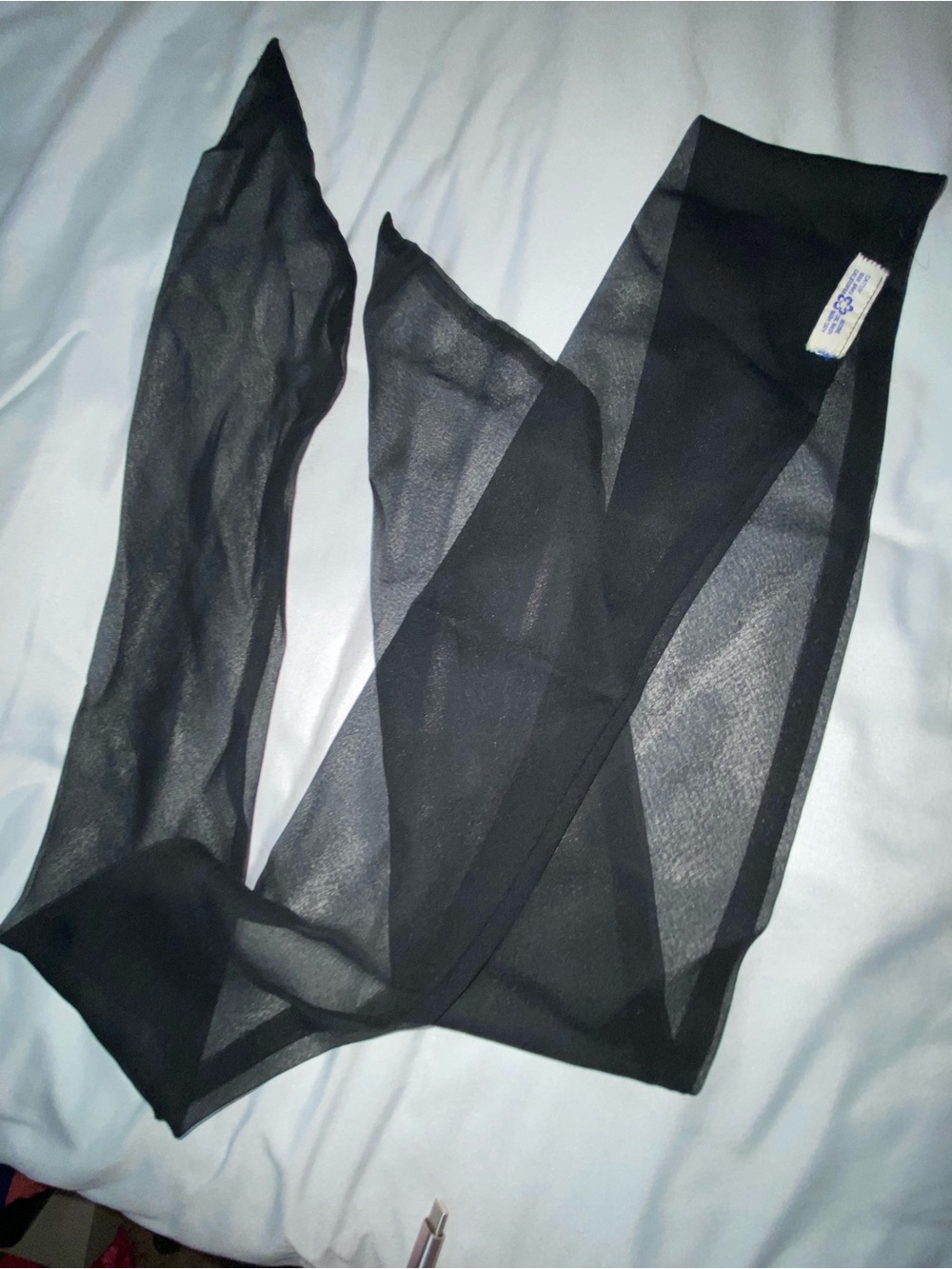 Sheer Black Scarf with Tag